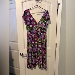 Vintage London Style Faux Wrap Dress